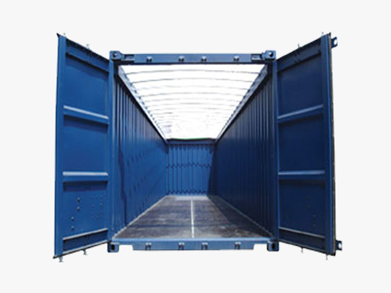 Oversized cargo transport using open top container – flexible top loading method