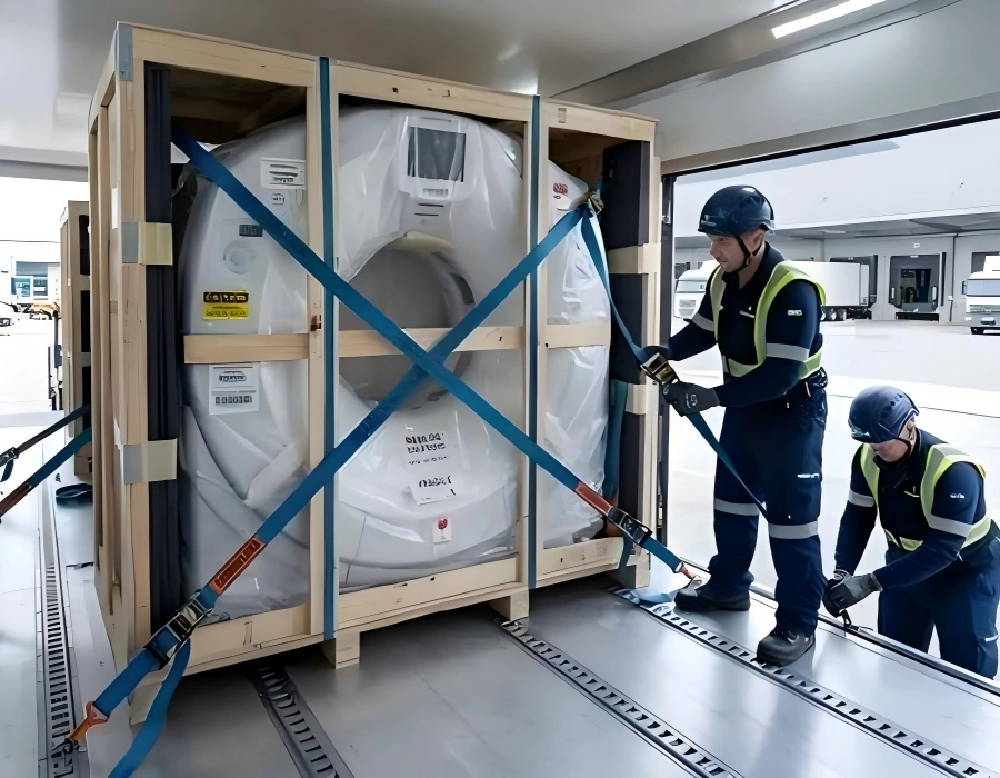 Oversized medical equipment OOG container transport