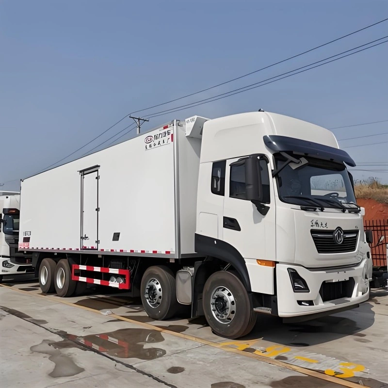 White refrigerated truck equipped for sustainable temperature-controlled transportation and efficient cold chain management